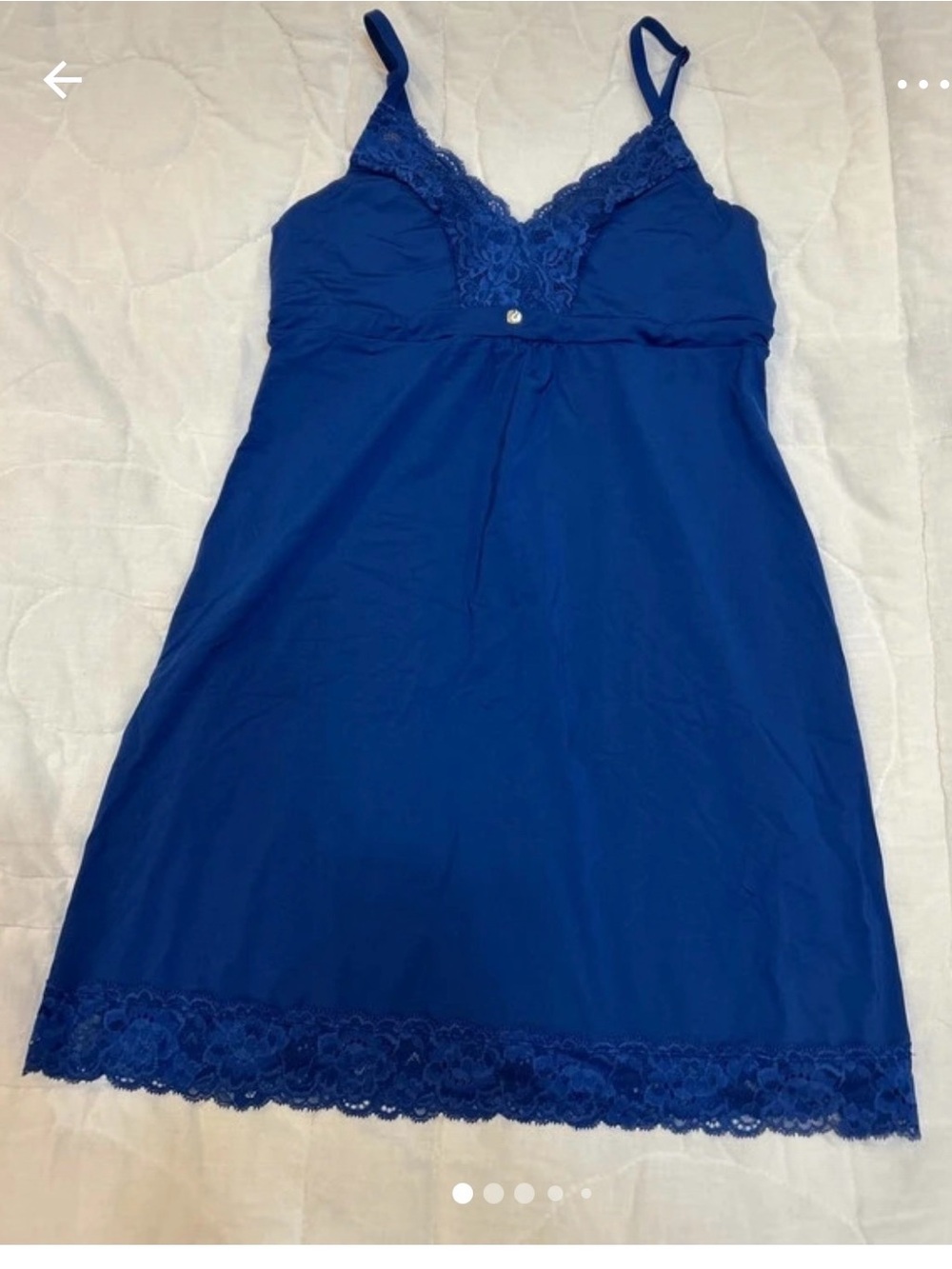 Blue Lace-Trim Sleep Chemise